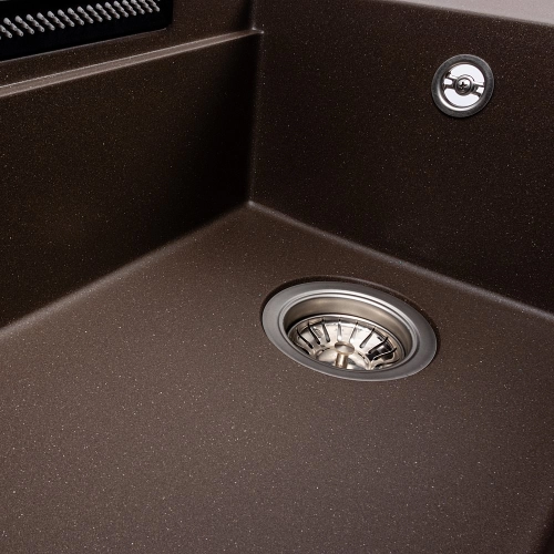Granite sink VALESO ATRUM 7950 matte Dark rock - Фото № 6