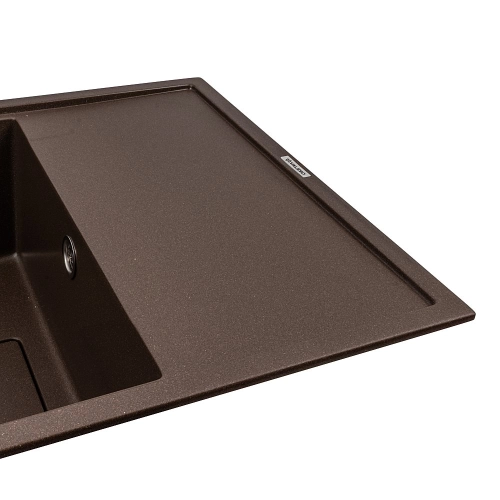 Granite kitchen sink VALESO 6550 ESTERIS matte (dark rock) - Фото № 2
