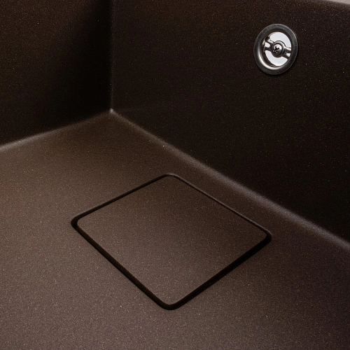 Granite kitchen sink VALESO 6550 ESTERIS matte (dark rock) - Фото № 4