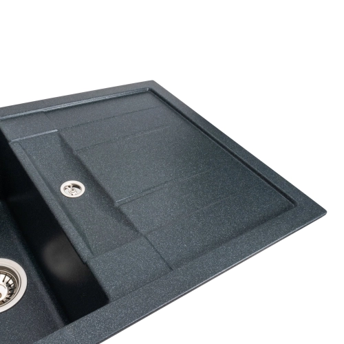 Granite sink VALESO 7850 TROYA matte, anthracite - Фото № 3