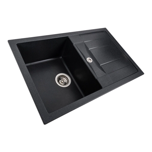 Granite sink VALESO 7850 TROYA matte, carbon - Фото № 1