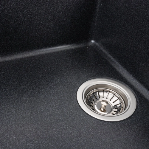 Granite sink VALESO 7850 TROYA matte, carbon - Фото № 4