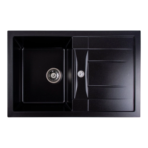 Granite sink VALESO 7850 TROYA matte, black metallic