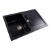 Granite sink VALESO 7850 TROYA matte, black metallic - Фото № 2