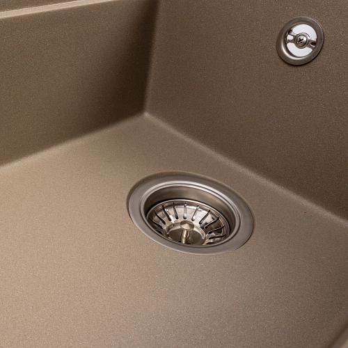 Granite sink VALESO ATRUM 7950 matte Titanium - Фото № 6