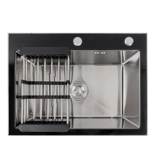 Kitchen sink 60*45 glass BLACK GLASS VALESO Handmade - Фото № 2