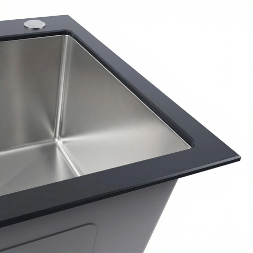 Kitchen sink 60*45 glass BLACK GLASS VALESO Handmade - Фото № 3