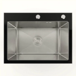 Kitchen sink 60*45 glass BLACK GLASS VALESO Handmade