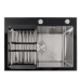 Kitchen sink 60*45 glass BLACK GLASS VALESO Handmade - Фото № 2