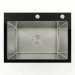 Кухонна мийка 60*45 скляна BLACK GLASS VALESO Handmade