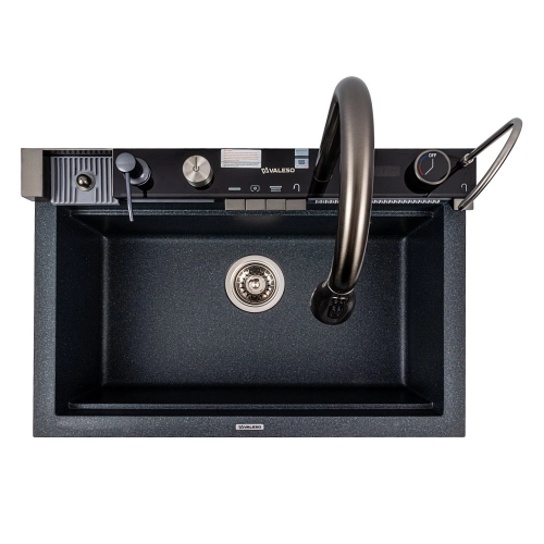 Granite sink VALESO 6846 IRENA, matte, anthracite - Фото № 3