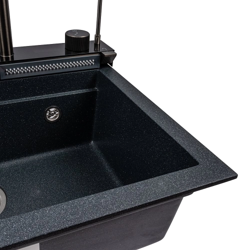 Granite sink VALESO 6846 IRENA, matte, anthracite - Фото № 4