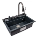 Granite sink VALESO 6846 IRENA, matte, anthracite - Фото № 2
