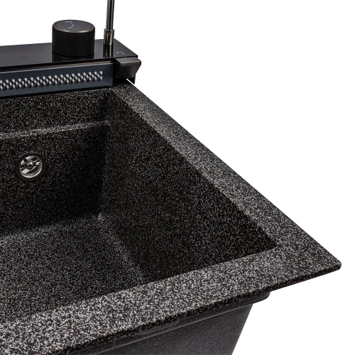 Granite sink VALESO 6846 IRENA, matte, graphite - Фото № 7