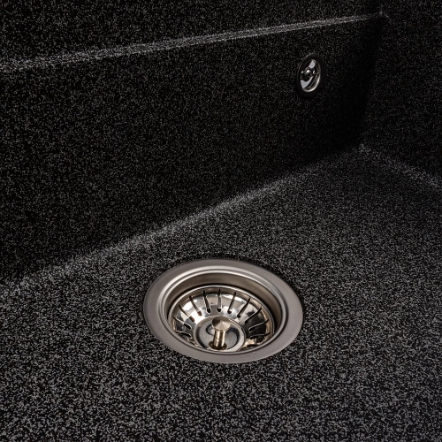 Granite sink VALESO 6846 IRENA, matte, graphite - Фото № 1