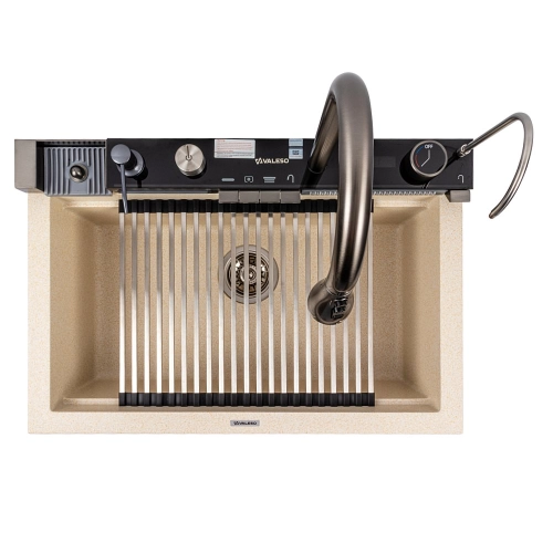 Granite sink VALESO 6846 IRENA, matte, sand - Фото № 1