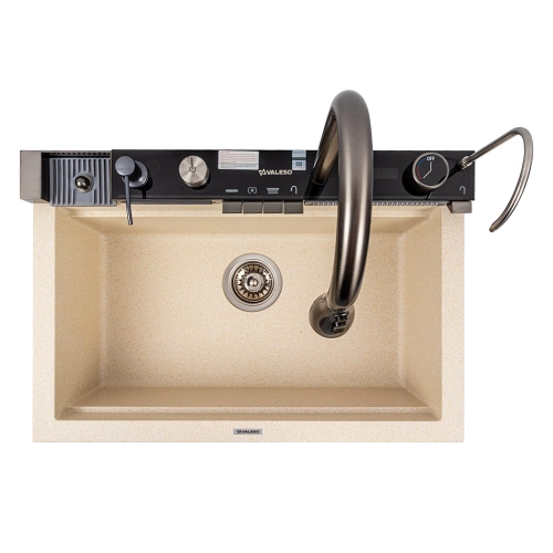 Granite sink VALESO 6846 IRENA, matte, sand - Фото № 3