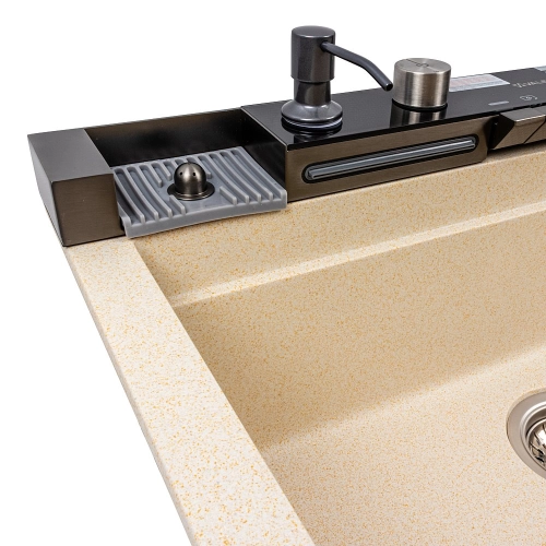 Granite sink VALESO 6846 IRENA, matte, sand - Фото № 5
