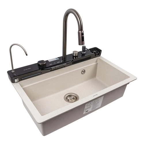 Granite sink VALESO 7546 EVANORA, matte, white dot - Фото № 2