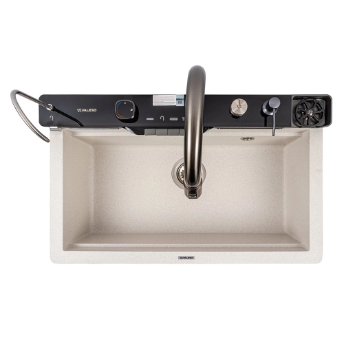 Granite sink VALESO 7546 EVANORA, matte, white dot - Фото № 3