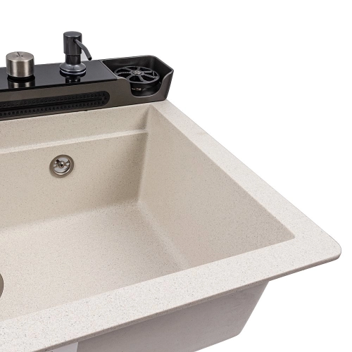 Granite sink VALESO 7546 EVANORA, matte, white dot - Фото № 4