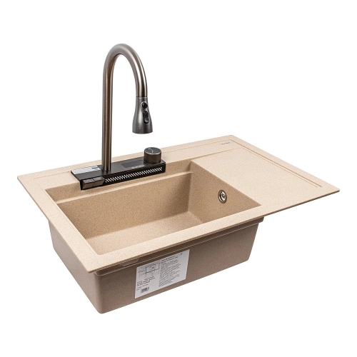 VALESO ATRUM 7950 Granite Kitchen Sink, Matte Safari - Фото № 2