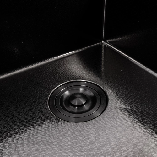 Kitchen sink CM 65*50 L PVD black VALESO Handmade DÉCOR 3.0/1.0 - Фото № 4