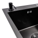 Kitchen sink CM 65*50 L PVD black VALESO Handmade DÉCOR 3.0/1.0 - Фото № 3
