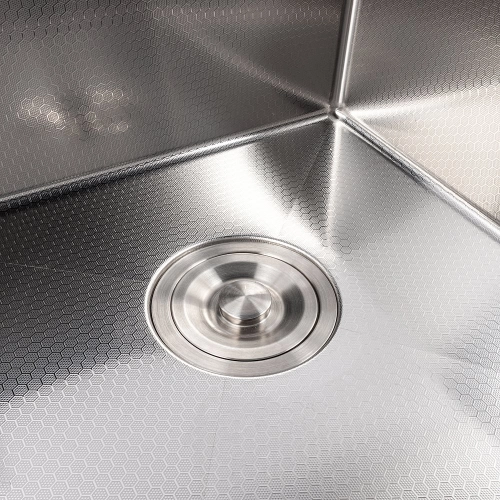 Kitchen sink CM 65*50 L DÉCOR stainless steel VALESO Handmade 3.0/1.0 - Фото № 4
