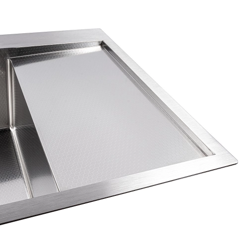 Kitchen sink CM 65*50 L DÉCOR stainless steel VALESO Handmade 3.0/1.0 - Фото № 2