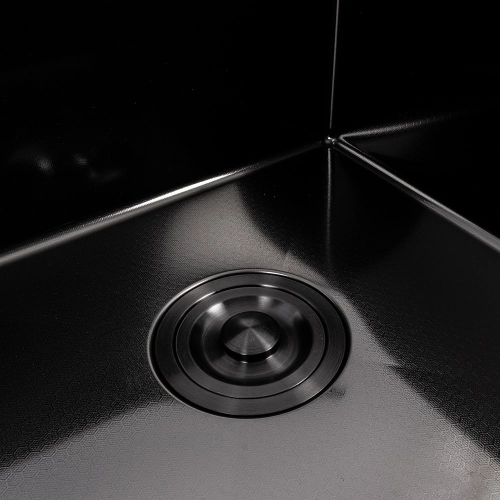 Kitchen sink CM 65*50 R PVD black VALESO Handmade DÉCOR 3.0/1.0 - Фото № 4