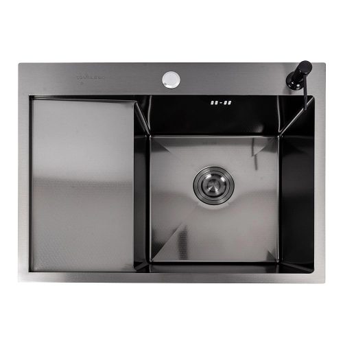 Kitchen sink CM 65*50 R PVD black VALESO Handmade DÉCOR 3.0/1.0