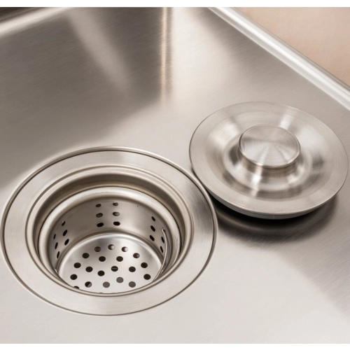 Kitchen sink CM 78*50С R stainless steel with recessed shelf VALESO Handmade (3.0/1.0) - Фото № 3