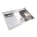Kitchen sink CM 78*50С R stainless steel with recessed shelf VALESO Handmade (3.0/1.0) - Фото № 1