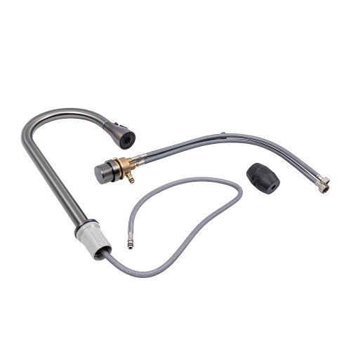 Kitchen faucet PVD black VALESO (single lever, with cartridge switch) - Фото № 1