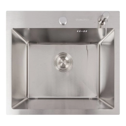 Kitchen sink 50*45 stainless steel DÉCOR VALESO Handmade (3.0/1.0)