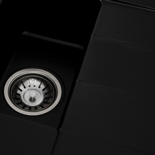 Granite kitchen sink Platinum 7850W TOSKANA opaque Black - Фото № 3