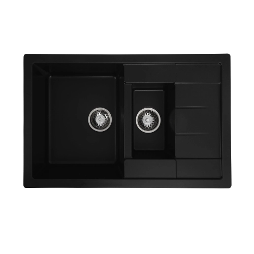 Granite kitchen sink Platinum 7850W TOSKANA opaque Black