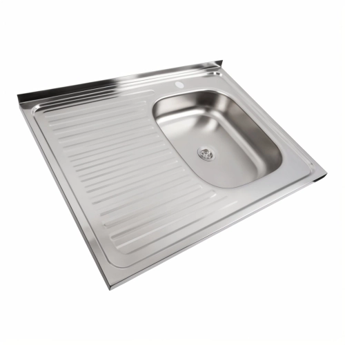Мойка кухонная из нержавеющей стали Platinum 8060 R (0,4/120 мм) - Фото № 1