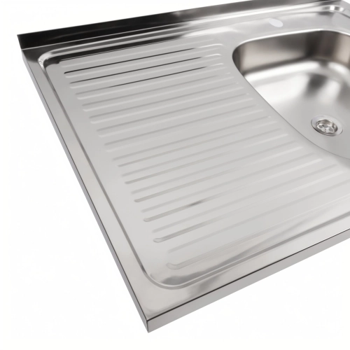 Мойка кухонная из нержавеющей стали Platinum 8060 R (0,4/120 мм) - Фото № 3