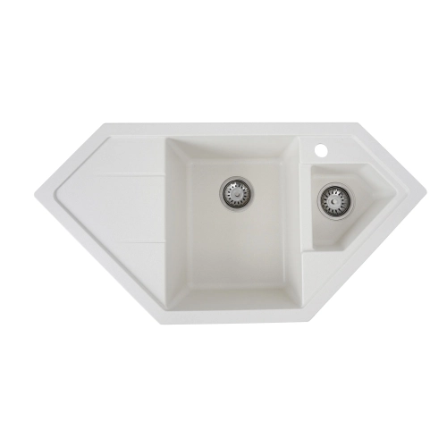 Granite sink for kitchen Platinum 9950 PANDORA opaque White