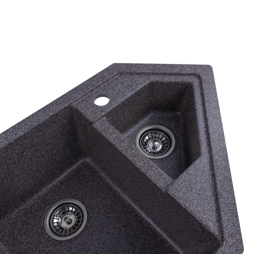 Granite sink for kitchen Platinum 9950 PANDORA opaque Mix - Фото № 4