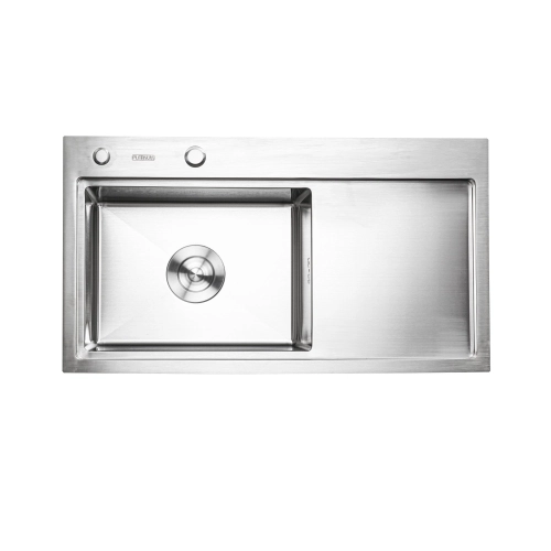 Kitchen sink Platinum Handmade 780x430x220 L (thickness 3.0/1.5 mm basket and dispenser included)