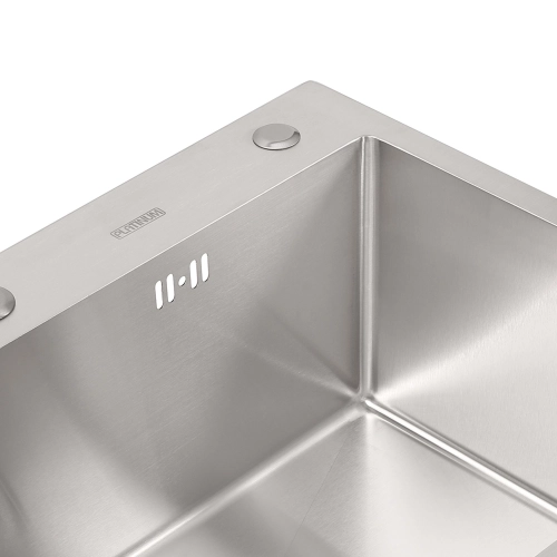 Кухонная мойка Platinum Handmade 650х450х220 (толщина 3,0/1,5 мм + дозатор в комплекте) - Фото № 7