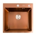 Kitchen sink Platinum Handmade PVD copper 500x500x220 (3.0/1.5 mm + dispenser included)