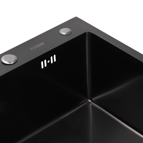 Кухонная мойка Platinum Handmade PVD черная 500х500х220 (3,0/1,5 мм + дозатор в комплекте) - Фото № 5