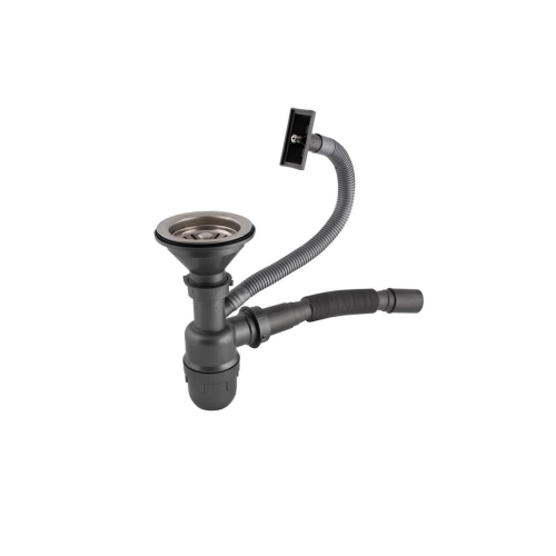 Евросифон одинарный с верхним переливом для мойки из нержавеющей стали VALESO