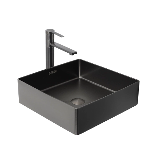 Умывальник Platinum Handmade PVD черный 400x400 мм - Фото № 3